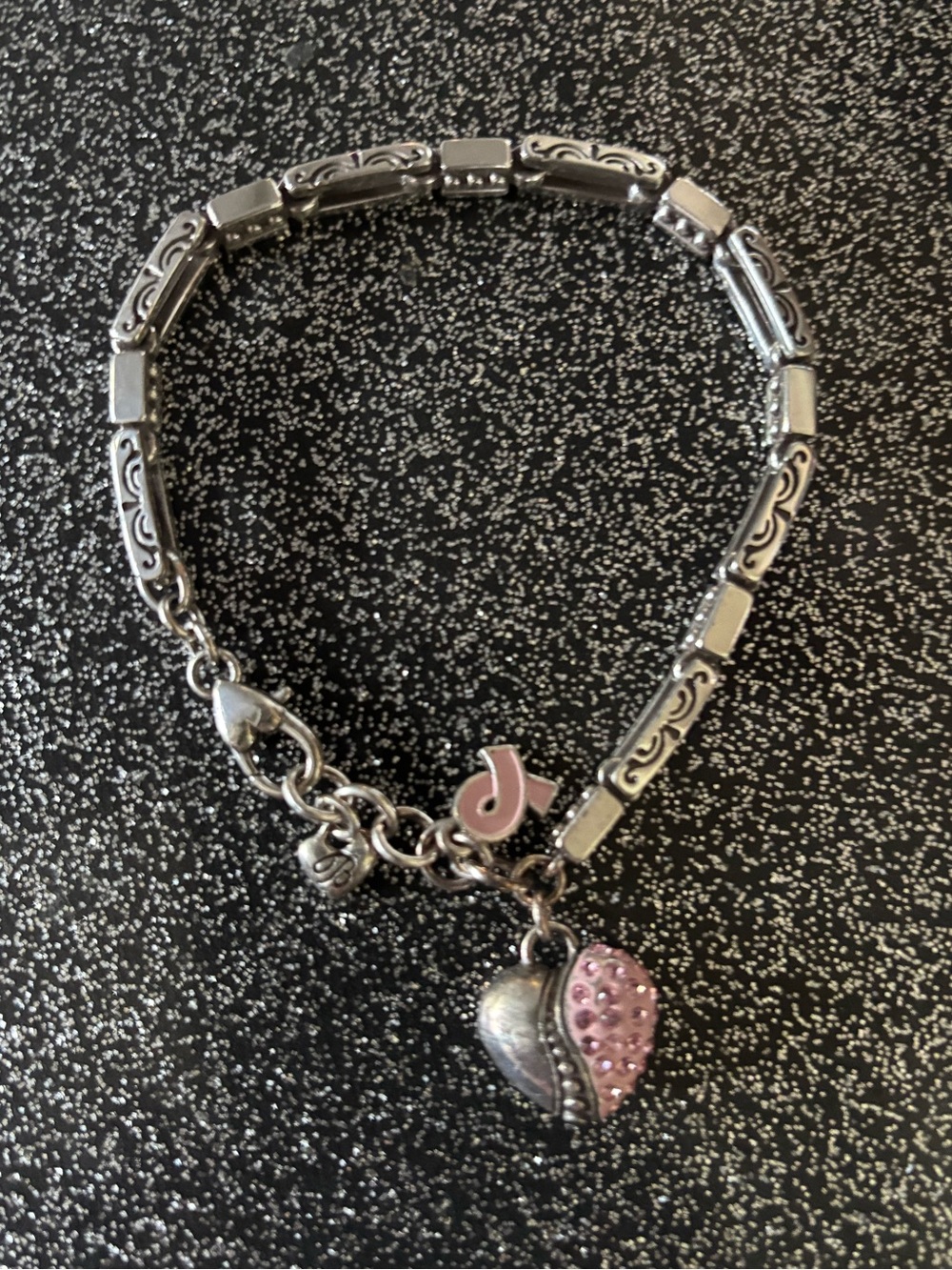 Brighton Power of Pink 2012 Bracelet Pink Crystal Heart Breast Cancer - Picture 3 of 7